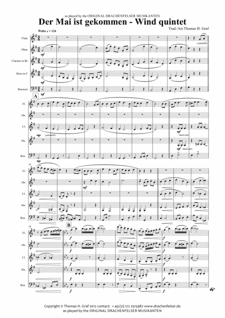 Der Mai ist gekommen - German Folk Song - Wind Quintet (arr. Thomas H. Graf)