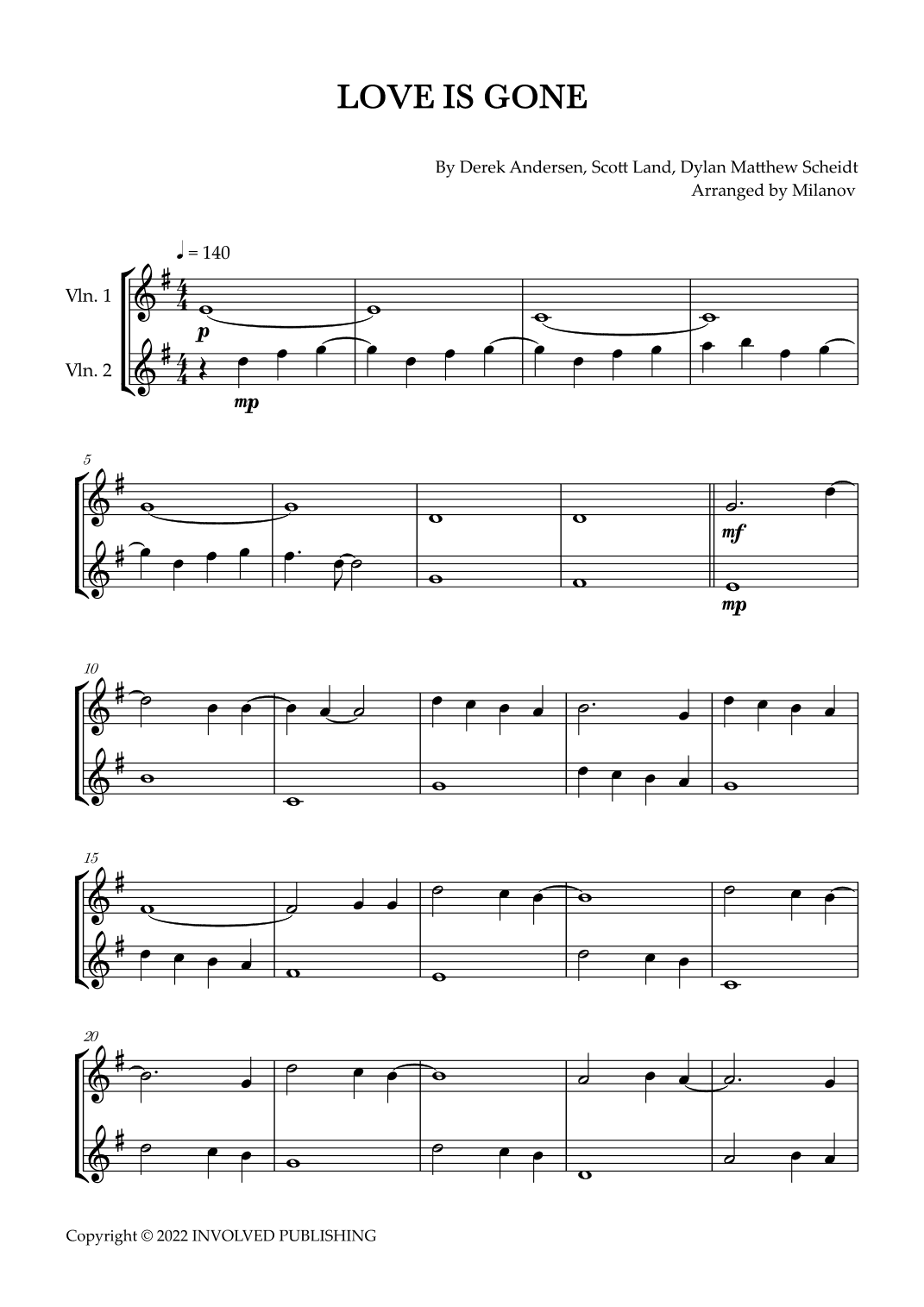 Love Is Gone (arr. Milanov)