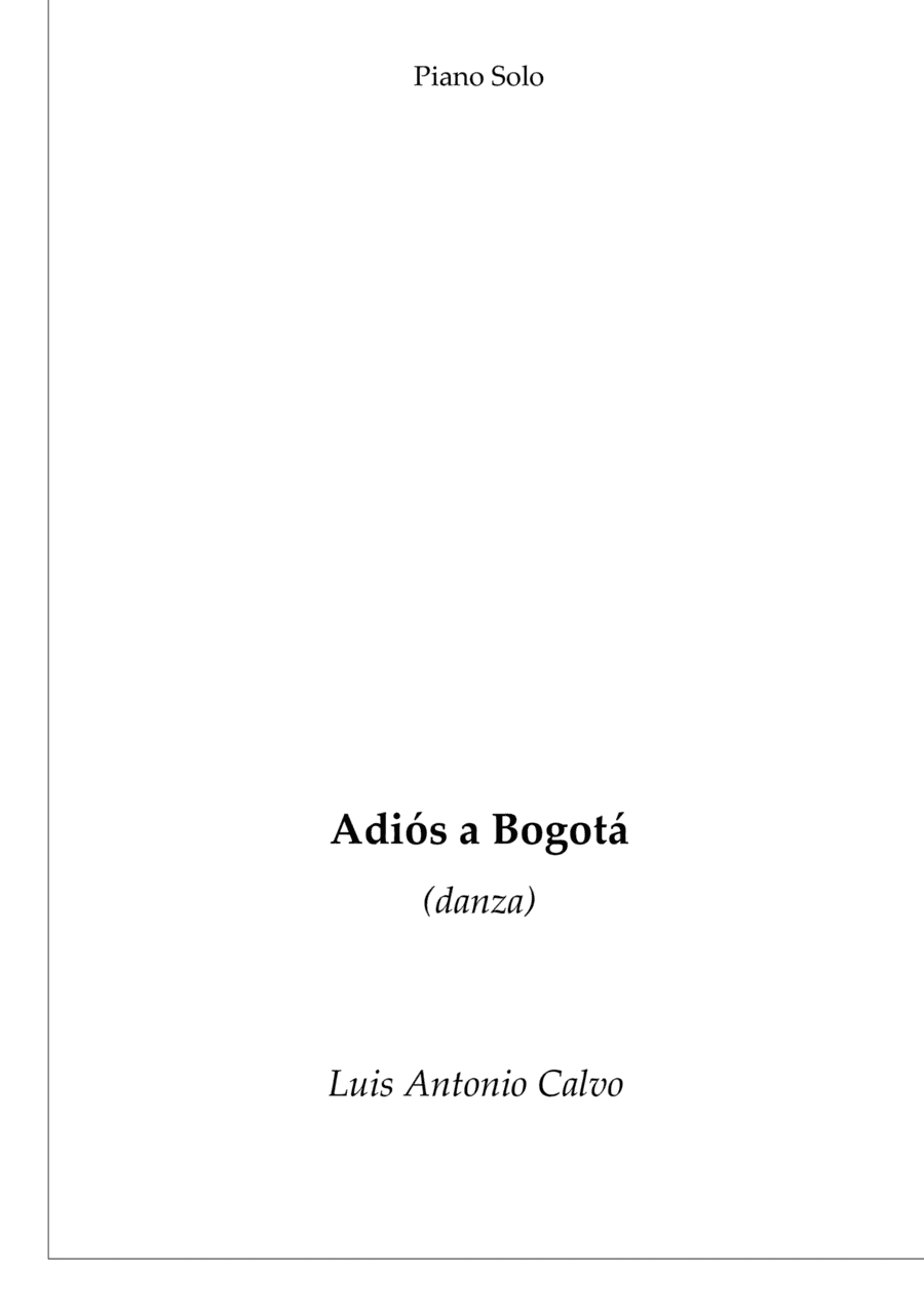 Adiós a Bogotá (piano solo) (arr. Passoni Music)
