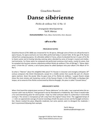 Danse siberienne for Woodwind Quintet (arr. Ted R. Marcus)