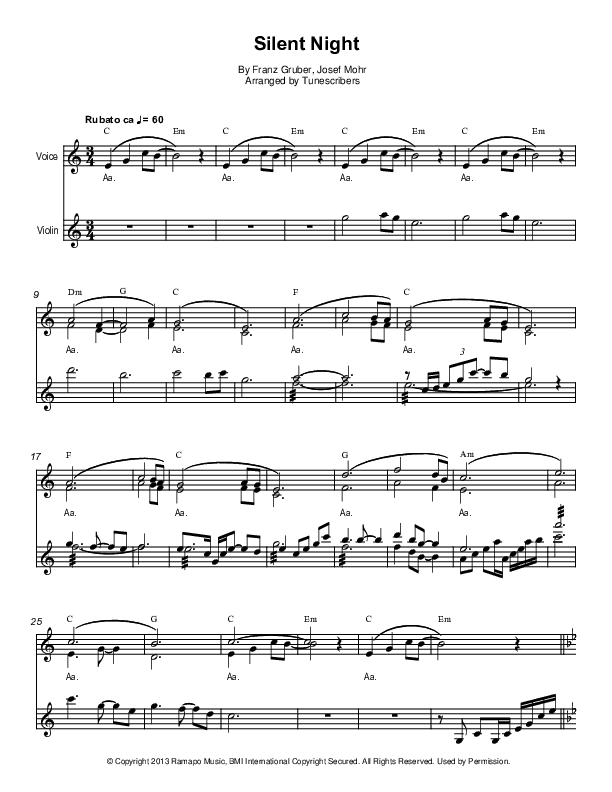 Silent Night (arr. Tunescribers)