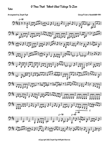 Messiah(O Thou That Tellest Glad Tidings To Zion) Brass Quintet (arr. Joseph Pugh)