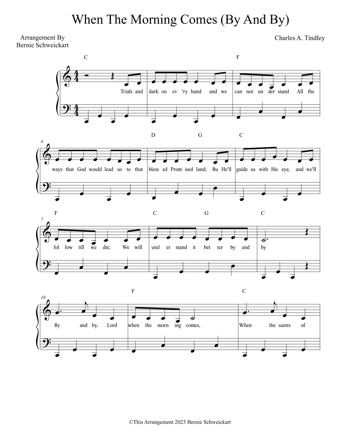 When The Morning Comes (By And By) (arr. Bernie Schweickart)