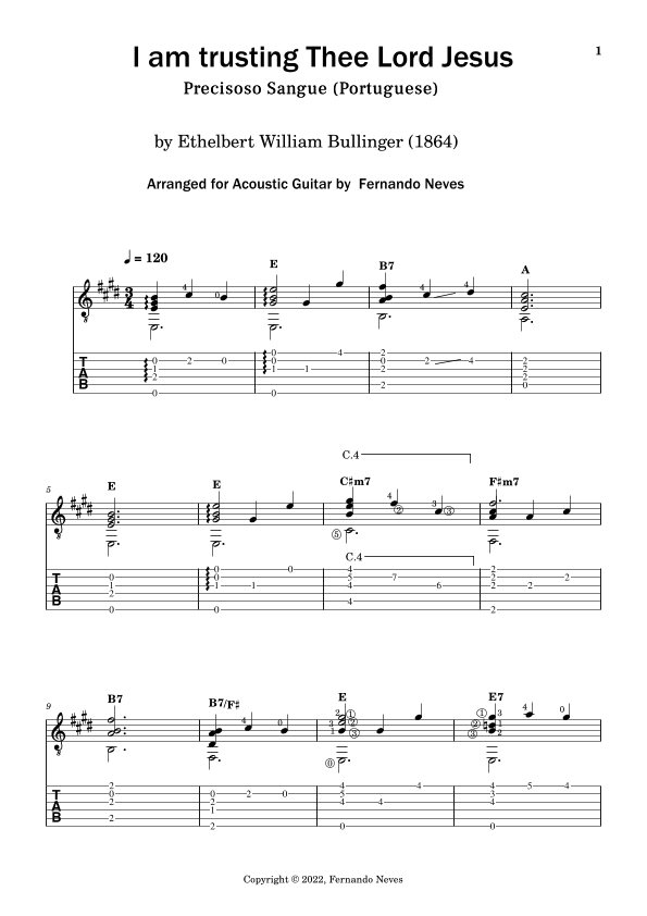 I am trusting Thee Lord Jesus (Solo Fingerstyle Guitar) (arr. Fernando Neves)