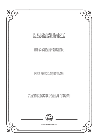 Tosti-Marechiare in c sharp minor,for Voice and Piano (arr. MSM)