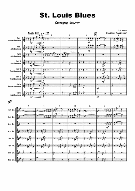 St. Louis Blues - Saxophone Quintet (arr. Thomas H. Graf)