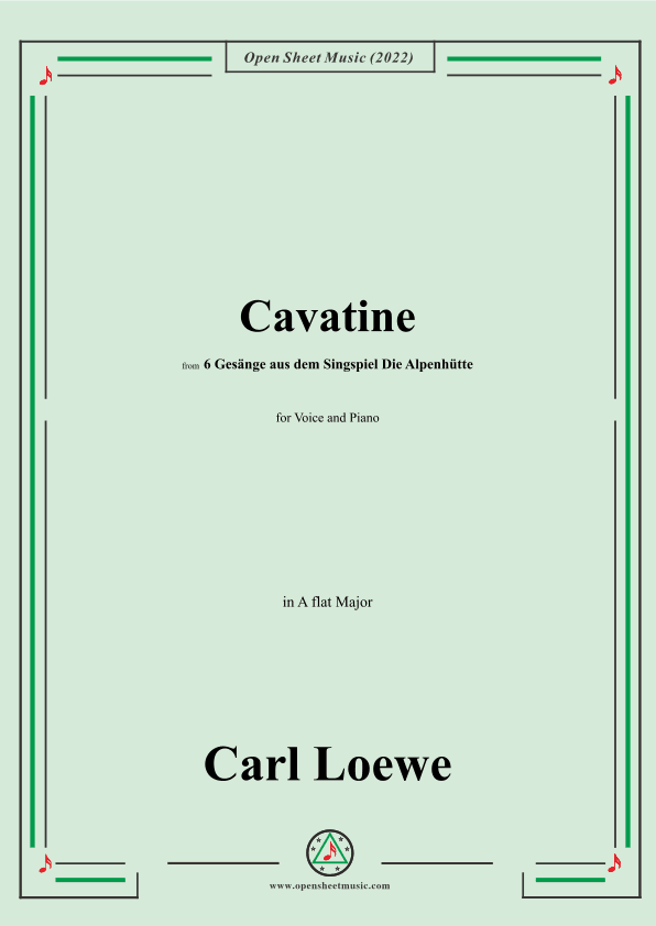 Loewe-Cavatine,in A flat Major,for Voice and Piano (arr. OSM Press)