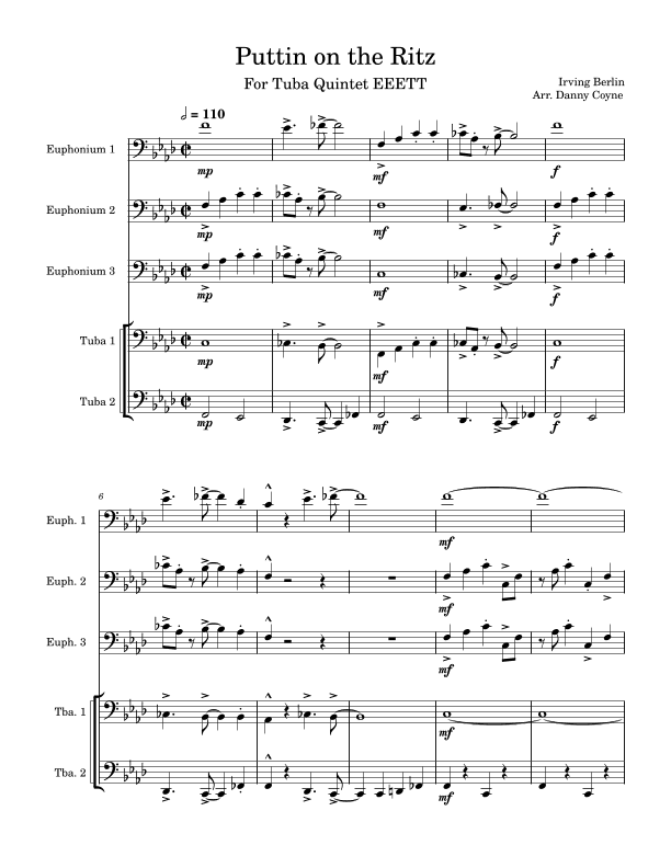 Puttin' On The Ritz (arr. Danny Coyne)