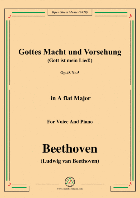 Beethoven-Gottes Macht und Vorsehung,Op.48 No.5,in A flat Major,for Voice and Piano (arr. MSM)