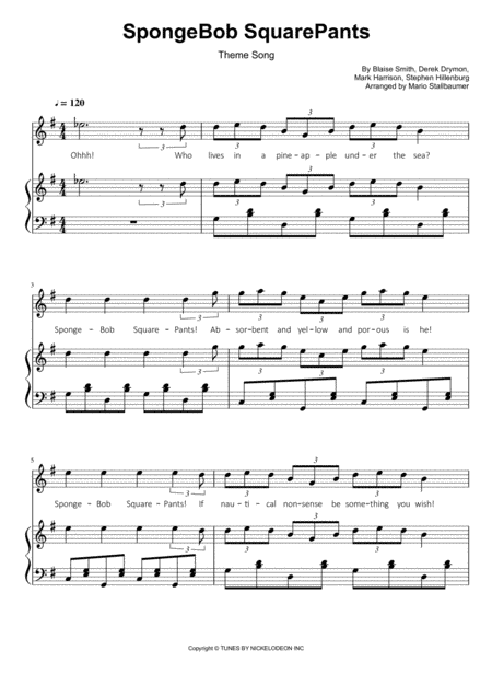 Spongebob Squarepants Theme Song (arr. Mario Stallbaumer)