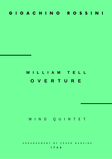 William Tell Overture - Wind Quintet (Full Score) - Score Only (arr. César Madeira)