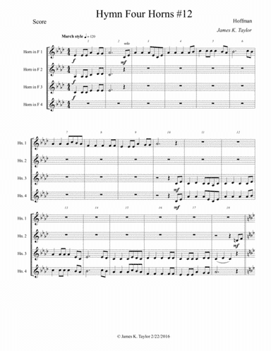 ARE YOU WASHED IN THE BLOOD OF THE LAMB? (Horn Quartet #12) (arr. James K. Taylor)