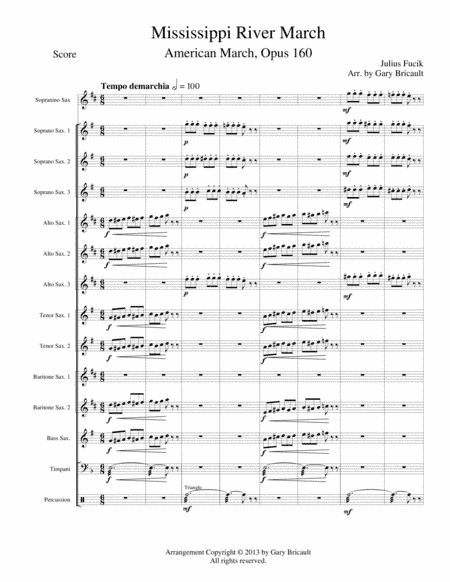 Mississippi River March - American March, Opus 160 (arr. Gary Bricault)