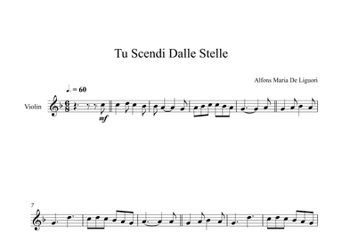 Tu Scendi Dalle Stelle - Alfons Maria De Liguori (Violin) (arr. Digital Book Music)