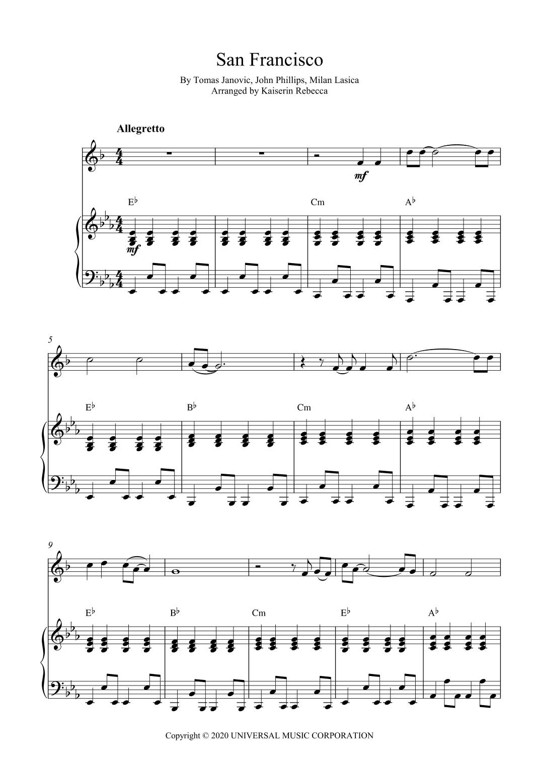 San Francisco (arr. Kaiserin Rebecca)