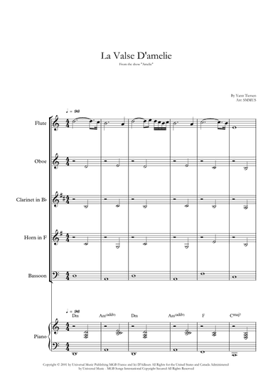 La Valse D'amelie (arr. SMMUS)