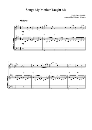 Songs My Mother Taught Me (arr. Kaiserin Rebecca)