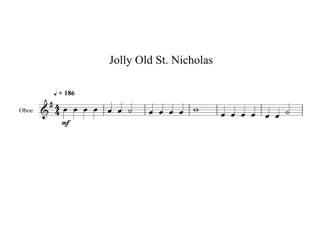 Jolly Old St. Nicholas (Oboe) (arr. Digital Book Music)