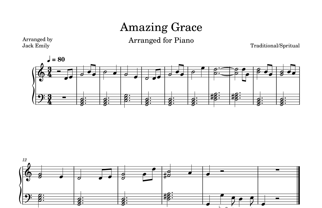 Amazing Grace (arr. Jack Emily)