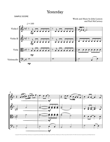 Yesterday (arr. Sherry Lewis)