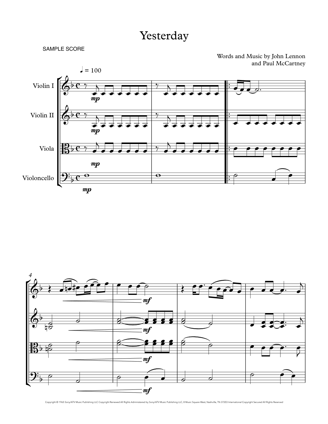 Yesterday (arr. Sherry Lewis)