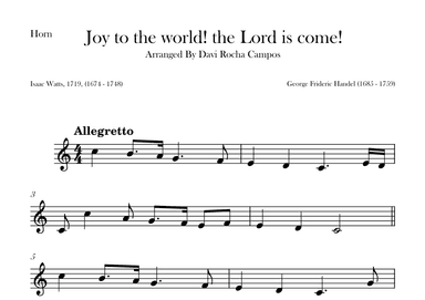 Joy to the world! the Lord is come! (arr. Davi Rocha Campos)