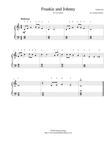 Frankie and Johnny - for easy piano (arr. Samuel Stokes)
