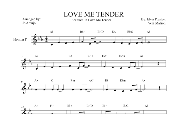 Love Me Tender (arr. Jo Araujo)