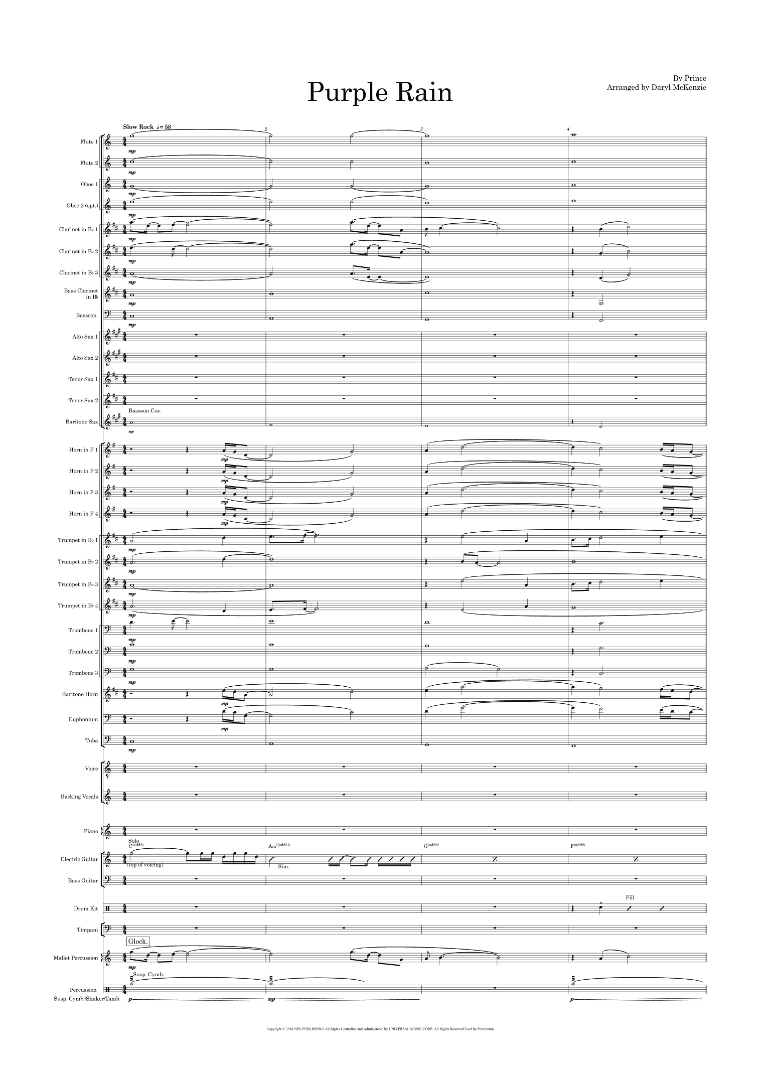 Purple Rain (arr. Daryl McKenzie)
