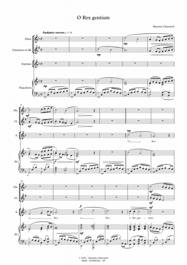O Rex gentium (with oboe and clarinet version)
