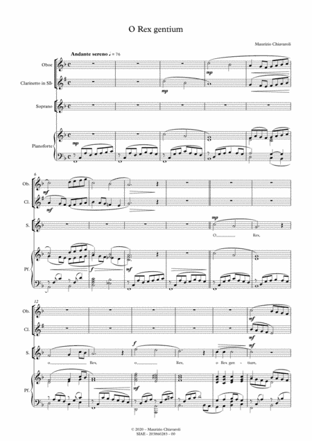 O Rex gentium (with oboe and clarinet version)