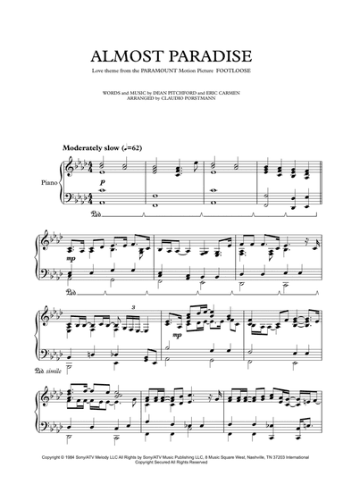 Almost Paradise (arr. Claudio Porstmann)