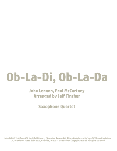 Ob-la-di, Ob-la-da (arr. Jeff Tincher)