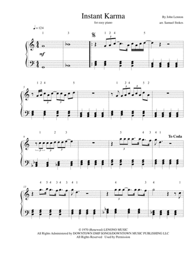 Instant Karma (arr. Samuel Stokes)
