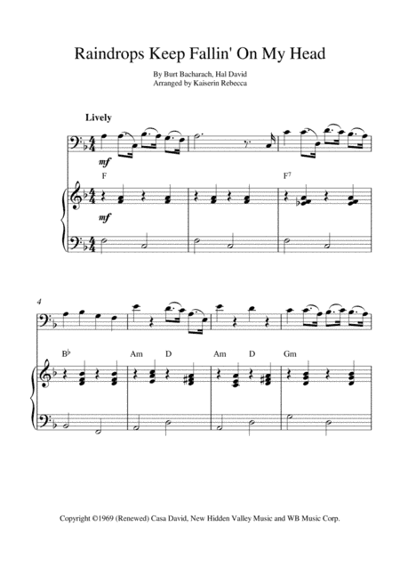 Raindrops Keep Fallin' On My Head (arr. Kaiserin Rebecca)