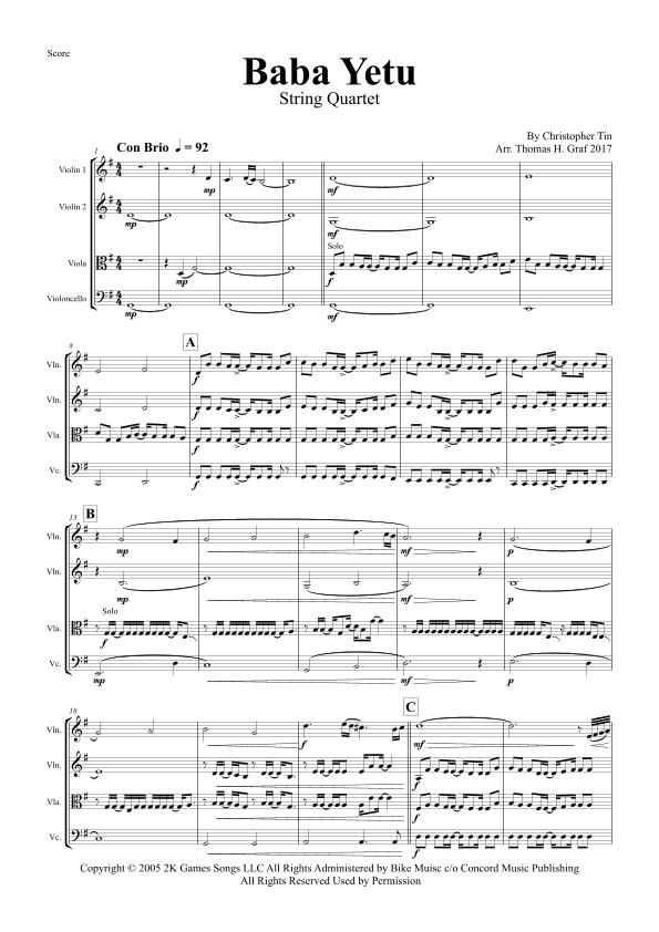Baba Yetu (arr. Thomas Graf)