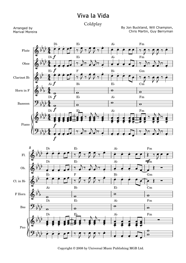 Viva La Vida (arr. Marival Moreira)