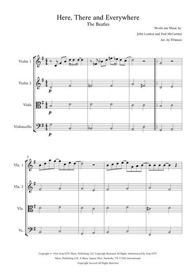 Here, There And Everywhere (arr. BTmusic)