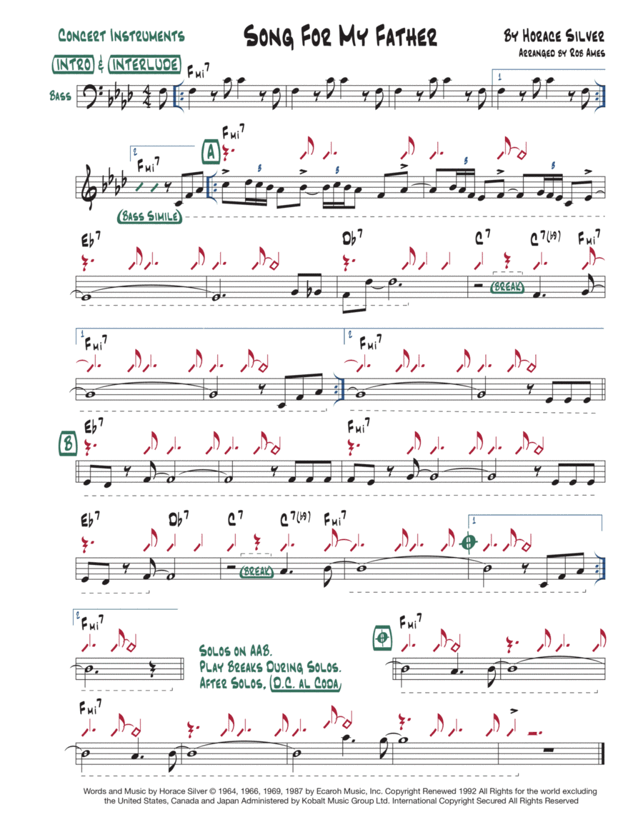 Song For My Father (arr. Rob Ames)