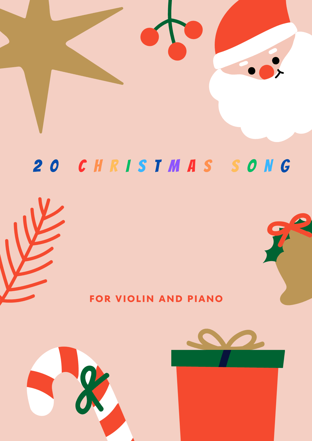 20 Christmas Song For Violin and Piano (arr. Digital Book Music)