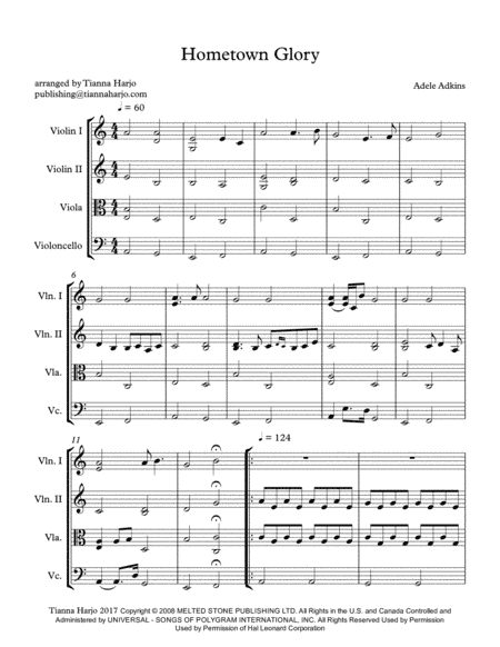 Hometown Glory (arr. Tianna Heppner)