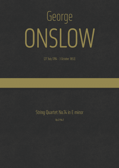 Onslow - String Quartet No.14 in E minor, Op.21 No.2 (arr. J.G. Cucó Barber)