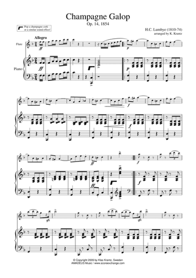Champagne Galop for flute and piano (arr. Klas Krantz)