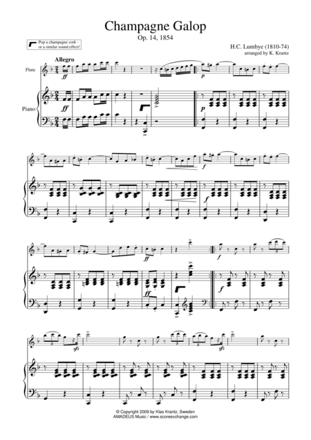 Champagne Galop for flute and piano (arr. Klas Krantz)