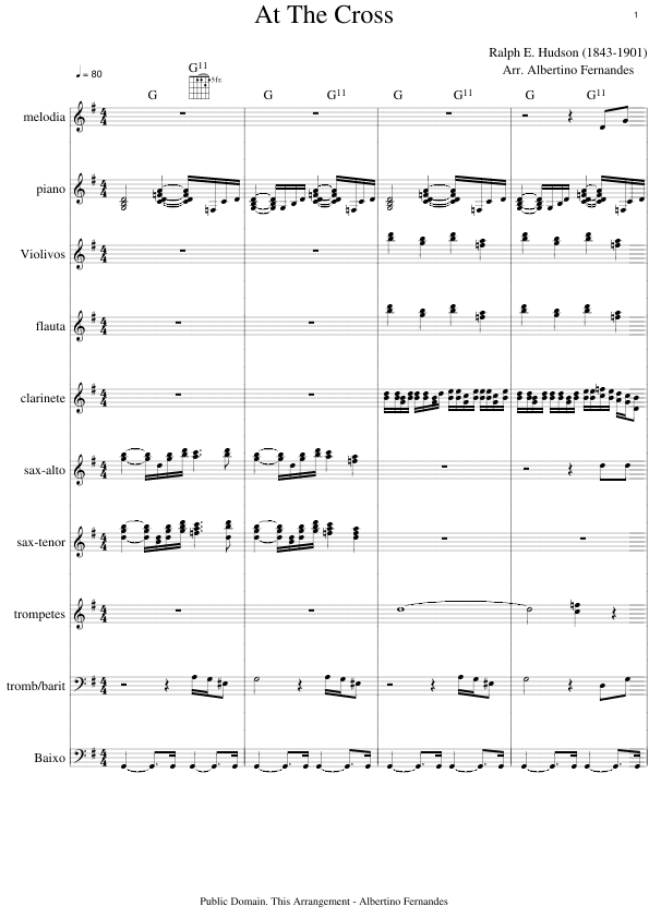 At The Cross - Score Only (arr. Albertino Fernandes)