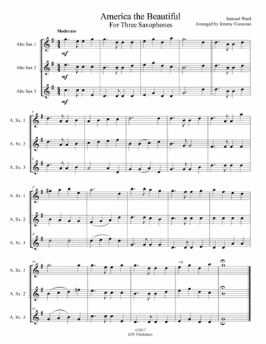 America the Beautiful Saxophone Trio (arr. Jeremy Corcoran)