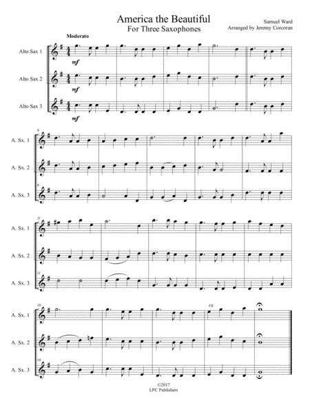 America the Beautiful Saxophone Trio (arr. Jeremy Corcoran)