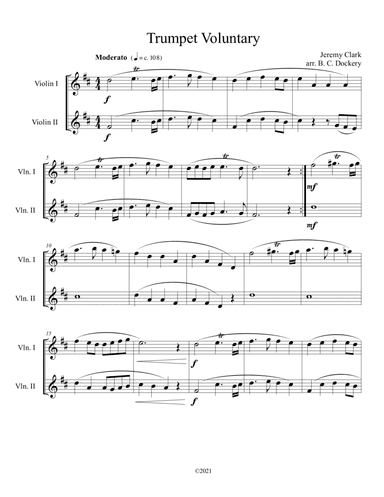 Trumpet Voluntary (Violin Duet) (arr. B. C. Dockery)
