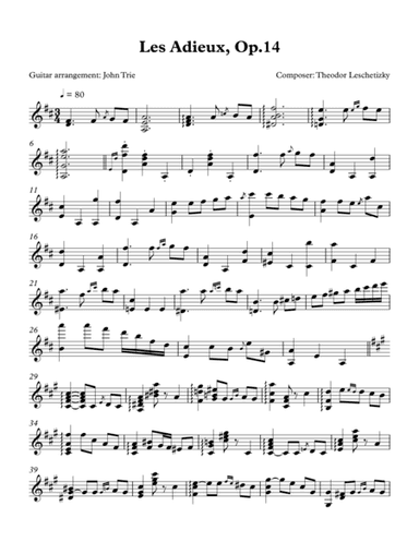 Les Adieux, Op.14 (arr. John Trie)