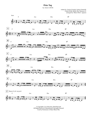 Price Tag (arr. Marco Polo C. Ignacio)